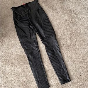 Spanx Faux Leather Moto Leggings